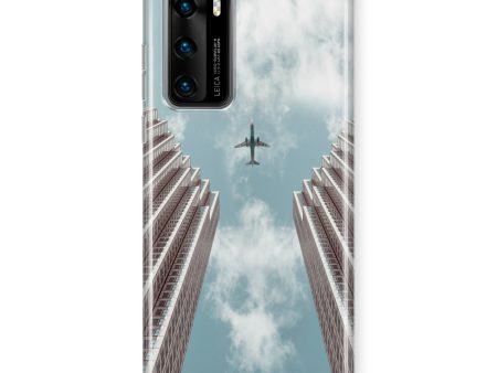 Airplane Flying over Big Buildings Designed Huawei Cases Online Hot Sale