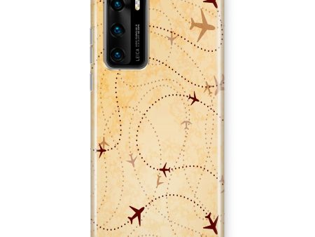 Vintage Travelling with Aircraft Designed Huawei Cases Sale