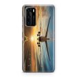 Airplane over Runway Towards the Sunrise Designed Huawei Cases on Sale