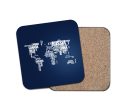 World Map (Text) Designed Coasters For Cheap