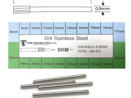 Assortment of Stainless Steel Knurled Pins Ø0.90mm (300 Pieces) Range: 8mm to 27mm on Sale