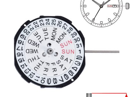 SUNON SL28DD 3 Hands Chinese Quartz Watch Movement Ht. 6.00mm Online now