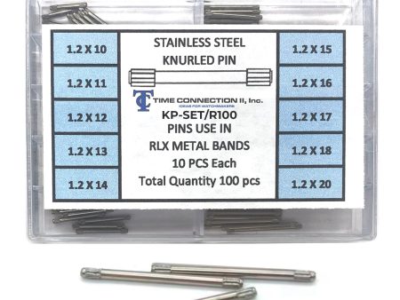 Assortment Stainless Steel Knurled Pins for Rolex Metal Band (100 Pieces) For Sale