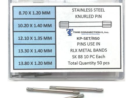 Assortment Stainless Steel Knurled Pins for Rolex Metal Band (50 Pieces) Supply