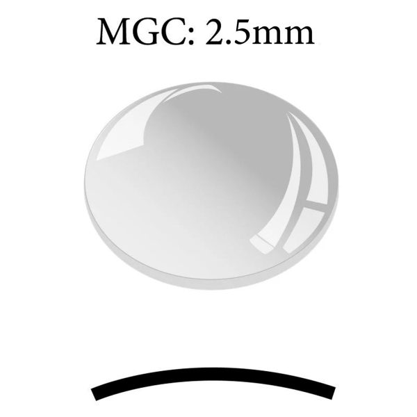 MGC: 2.5mm Thick Round Concave Low Dome Mineral Glass Crystal Discount