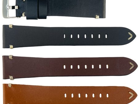 ROCHET ZRC No. 744 Cowhide Vintage Watch Straps with Hand-Sewn Stitching (20mm - 24mm) Discount